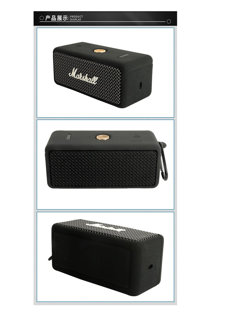 مارشال مناسبة لمتحدث مارشال إمبرتون غطاء السيليكون الناعم حماية القشرة الناعمة المحمولة الأسود (الحالة فقط) - Image 2