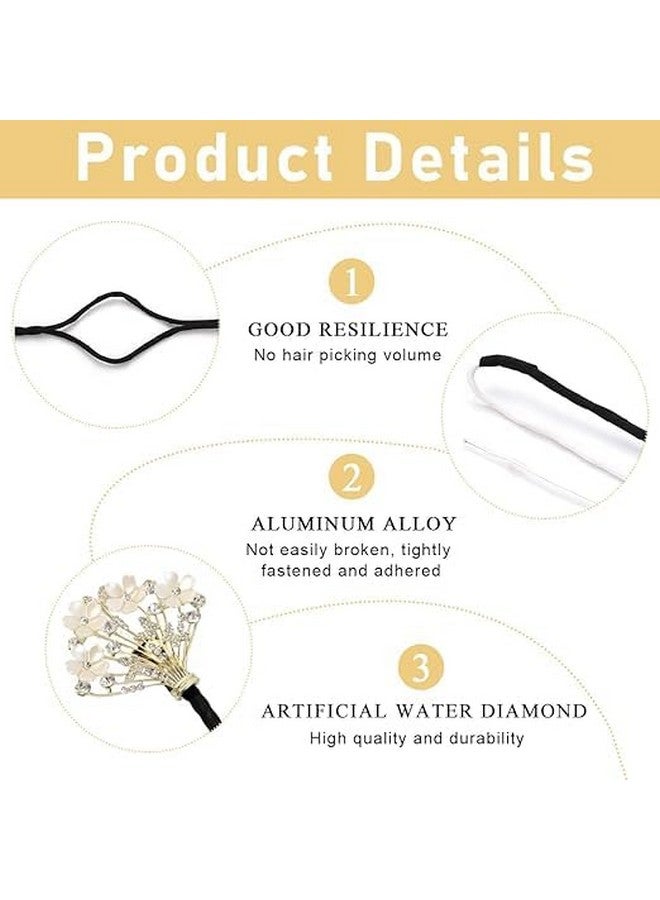 Bitrexup Juda Hair Bun Accessories for Women, Quick Bun Maker for Hair, Medium Thick Hair Bun Clips for Women, White Floral Rhinestone Hair Style Accessories Twist Bun Clips for Hair for Daily, Party - Image 3