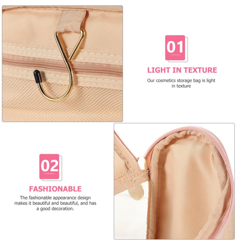 Pink Travel Makeup Organizer Bag Clear Toiletry Storage For Easy Viewing Home Use - Image 5