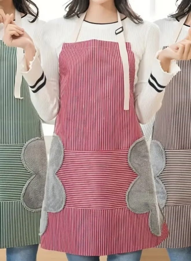 Waterproof Kitchen Apron with Front Pockets - Multi Colors, - with Microfiber Towel Sides for Wiping Hands, Waterproof and Oil Resistant, Suitable for Men and Women, Restaurant and Cafe Cloth Apron, Unisex Cooking and Baking Apron with Pockets and Dirt-Resistant Fabrics - Image 5