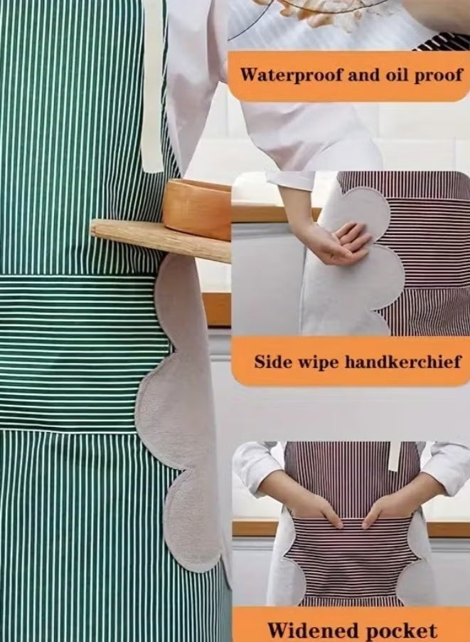Waterproof Kitchen Apron with Front Pockets - Multi Colors, - with Microfiber Towel Sides for Wiping Hands, Waterproof and Oil Resistant, Suitable for Men and Women, Restaurant and Cafe Cloth Apron, Unisex Cooking and Baking Apron with Pockets and Dirt-Resistant Fabrics - Image 3