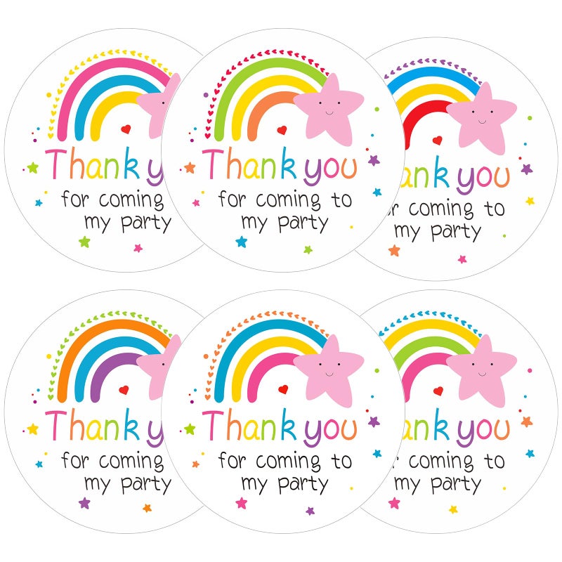 Anwyll Thank You for Coming Stickers60Pcs 2Inch Rainbow Thank You for Coming to My Party StickersSelfAdhesive Thank You Labels Stickers for Kids AdultsCute Stickers for Birthday Wedding Favors