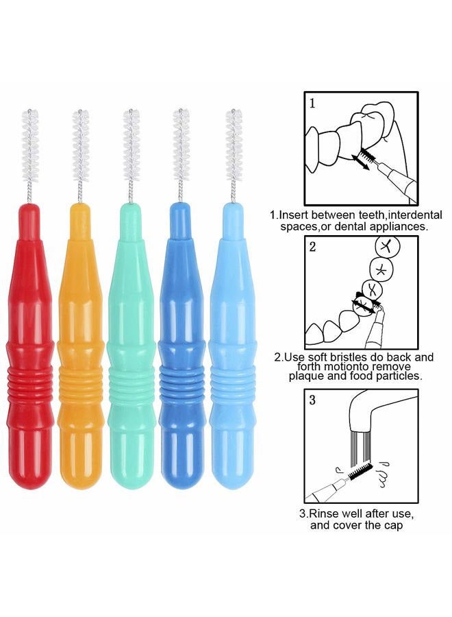 EWINEVER 50 Pieces Interdental Brush,Toothpicks Tooth Flossing Head Oral Dental Hygiene Brush,Teeth Cleaner Dental Floss Stick Tooth Cleaning Tool (3 Sizes-50PCS) - Image 4