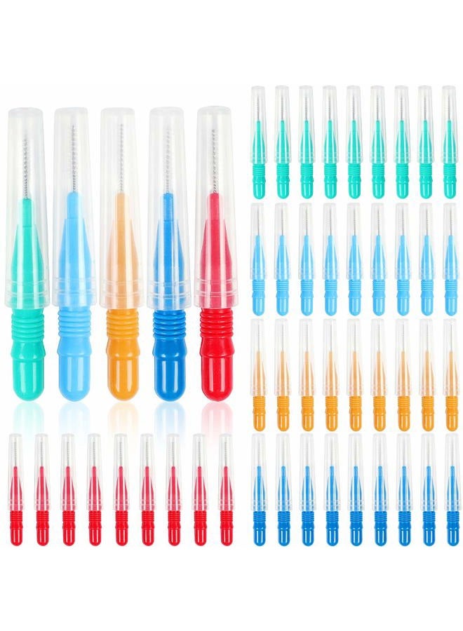EWINEVER 50 Pieces Interdental Brush,Toothpicks Tooth Flossing Head Oral Dental Hygiene Brush,Teeth Cleaner Dental Floss Stick Tooth Cleaning Tool (3 Sizes-50PCS) - Image 1