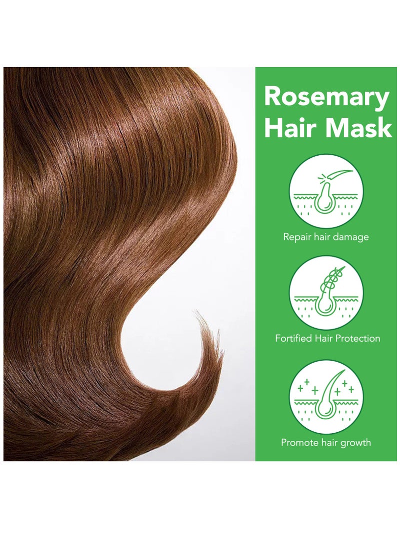 ALIVER - Rosemary Hair Mask Infused with Biotin Rosemary Strengthening Hair Masque Deep Conditioner for Dry Damaged and Frizzy Hair Strengthens and Nourishes Hair Natural Organics Rosemary Mint Hair Mask 60g - Image 1