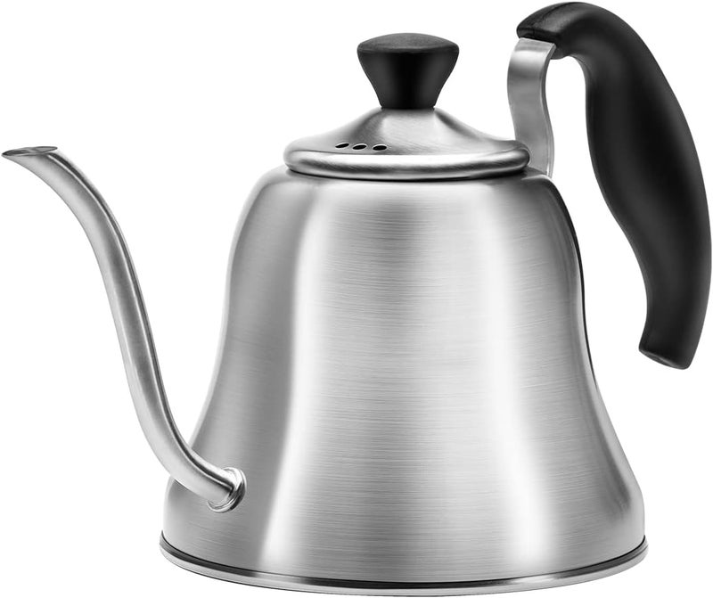 Chefbar Coffee Kettle for Stove Top Premium Gooseneck Kettle, Pour Over Coffee Tea Pot, Stovetop Teapot, Hot Water Heater for Camping, Home & Kitchen, Stainless Steel - Small 28oz, Brushed - Image 1