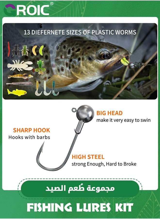 GROIC - 78PCS Fishing Topwater Lures Fishing Lures Kit for Freshwater Soft Plastic Lures Fishing Accessories Tackle Boxes Fishing Spoons Swimbaits Minnow Popper Crankbait VIB - Image 1