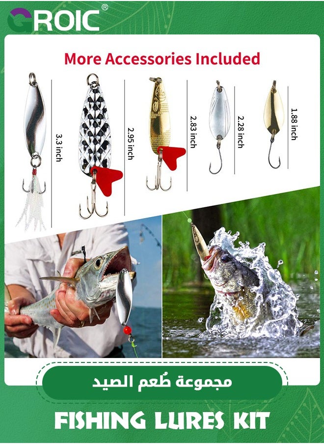 GROIC - 78PCS Fishing Topwater Lures Fishing Lures Kit for Freshwater Soft Plastic Lures Fishing Accessories Tackle Boxes Fishing Spoons Swimbaits Minnow Popper Crankbait VIB - Image 1
