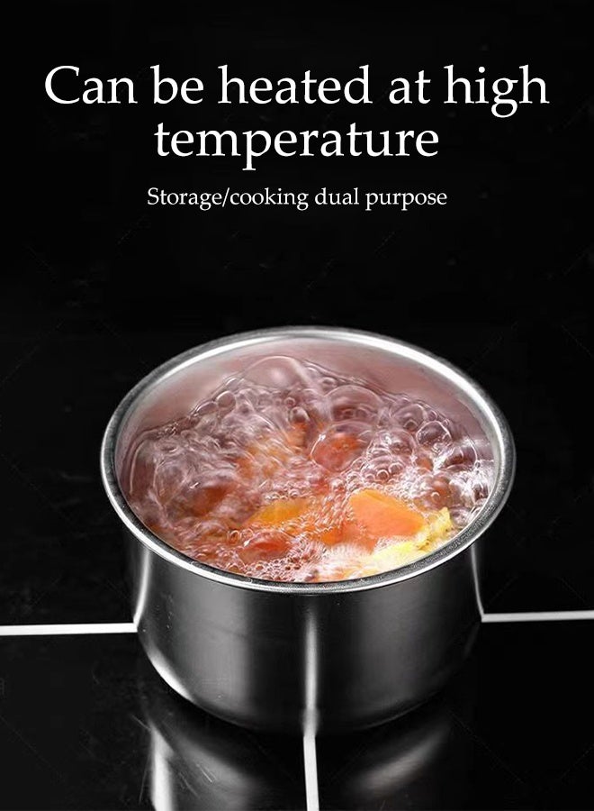 DUNISO 4 Pack Stainless Steel Food Storage Box， with Leak Proof Plastic Lids,  Reusable Metal Food Storage Bento ,Airtight Bento Boxes（Round) - Image 5