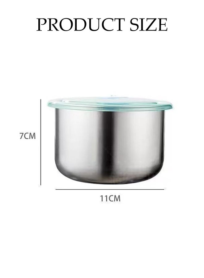 DUNISO 4 Pack Stainless Steel Food Storage Box， with Leak Proof Plastic Lids,  Reusable Metal Food Storage Bento ,Airtight Bento Boxes（Round) - Image 2