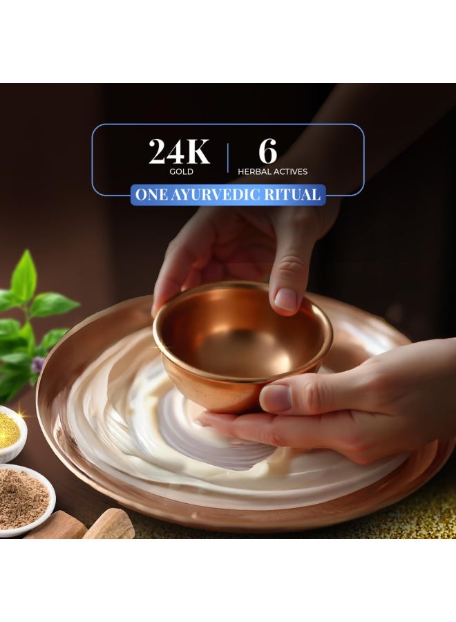 Just Herbs 24K Gold & Pure Ghee Deep Nourish Night Cream | Anti-Aging, Intense Hydration | Improve Skin Elasticity & Radiance | Non-Sticky | For Men & Women | 50ml - Image 5