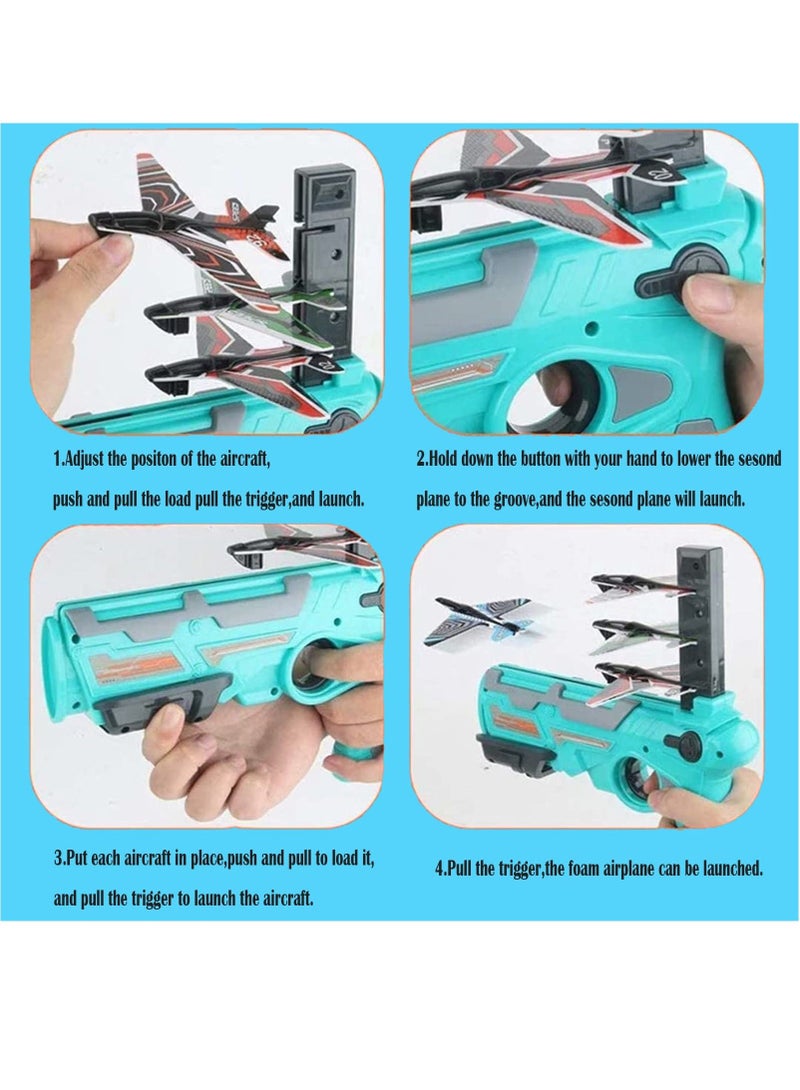 Airplane Outdoor toys,Kids Airplane Toys Airplane Launcher Toys for Kids Outdoor Sport Flying Toys and Outdoor Shooting Toys Gifts - Image 2