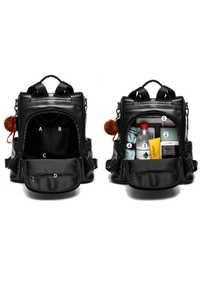 Women Backpack Purse PU Leather Anti-theft Casual Shoulder Bag Fashion Ladies Satchel Bags - Image 3