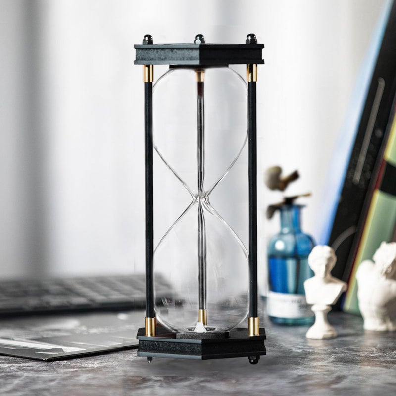 Fillable Hourglass Timer Hexagon Wooden Frame Decorative Sand Timer Empty Hourglass Large Size