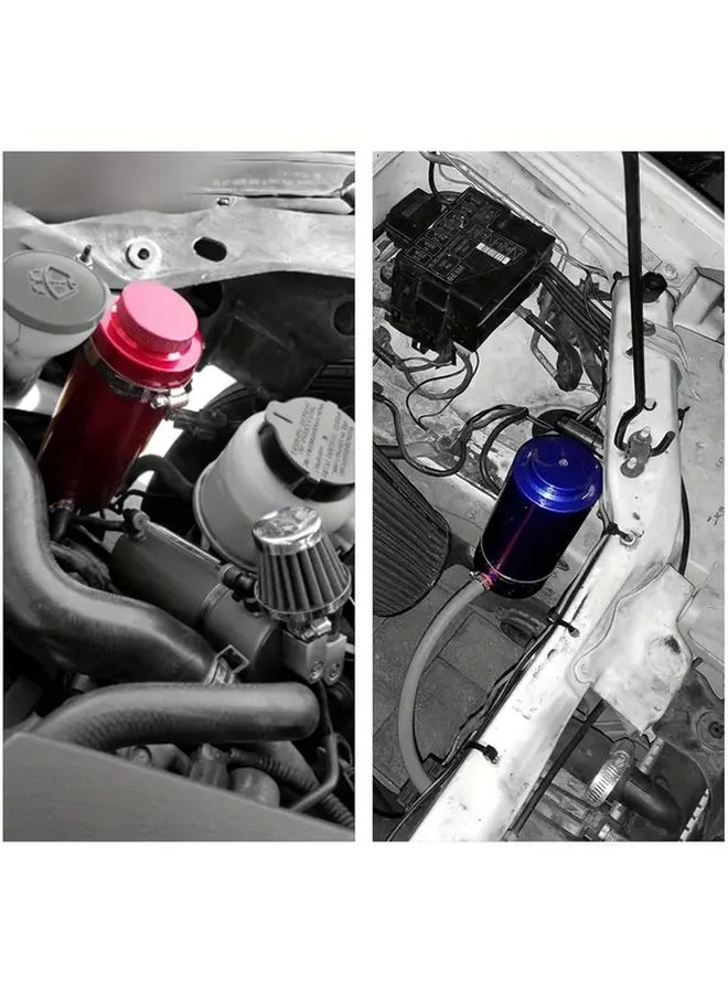 Heavy Duty Aluminum Radiator Overflow Tank 800ml Coolant Reservoir Leak Proof with Hose Black - Image 3