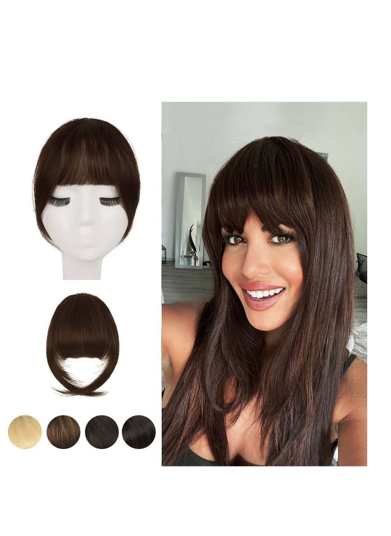 Captaintech Clip in Bangs,Human Hair Bangs Extensions French Neat with Temples on Fringe Real for Women Natural Color Washable Dyeable  - Image 1