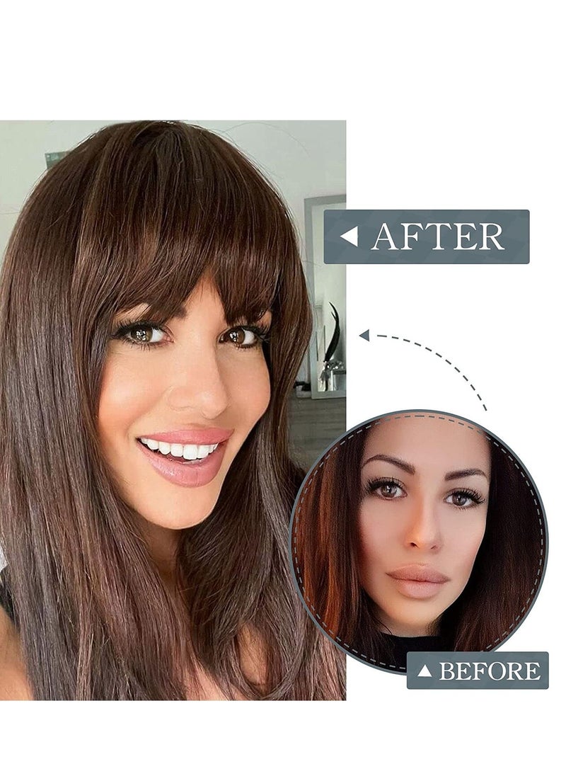 Captaintech Clip in Bangs,Human Hair Bangs Extensions French Neat with Temples on Fringe Real for Women Natural Color Washable Dyeable  - Image 4