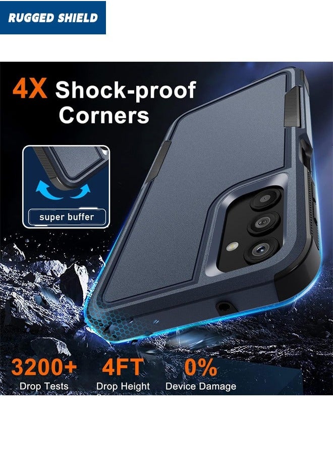 RUGGED SHIELD - Samsung Galaxy A25 Case, Dual Layer Protective Heavy Duty Cell Phone Case for Samsung A25, Super Military Grade Drop Protection Case Cover for Samsung Galaxy A25 5G, Navy Blue - Image 1