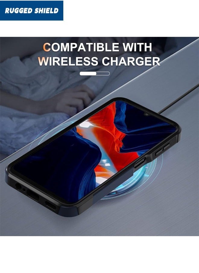 RUGGED SHIELD - Samsung Galaxy A25 Case, Dual Layer Protective Heavy Duty Cell Phone Case for Samsung A25, Super Military Grade Drop Protection Case Cover for Samsung Galaxy A25 5G, Navy Blue - Image 1