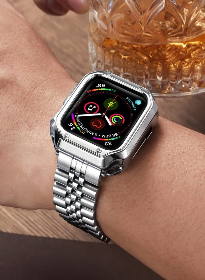 BINLUN Metal Band Compatible with Apple Watch 46mm 45mm 44mm 42mm 41mm 40mm 38mm 49mm Stainless Steel Bands with TPU Case Fit for iWatch Series 11/10/9/8/7/SE2/SE/6 /5/4 3/2/1/SE3/Ultra - Image 5