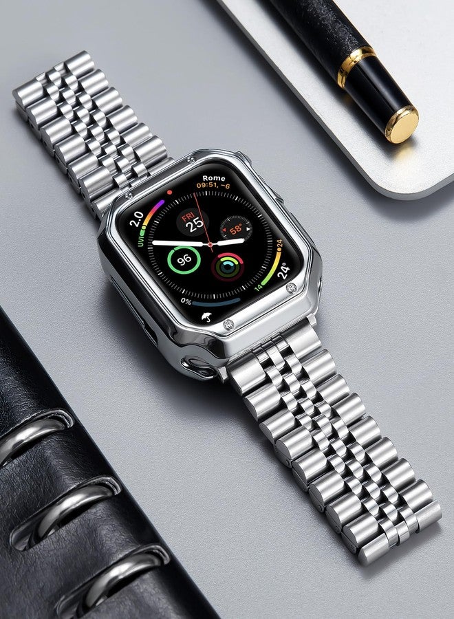 BINLUN Metal Band Compatible with Apple Watch 46mm 45mm 44mm 42mm 41mm 40mm 38mm 49mm Stainless Steel Bands with TPU Case Fit for iWatch Series 11/10/9/8/7/SE2/SE/6 /5/4 3/2/1/SE3/Ultra - Image 3