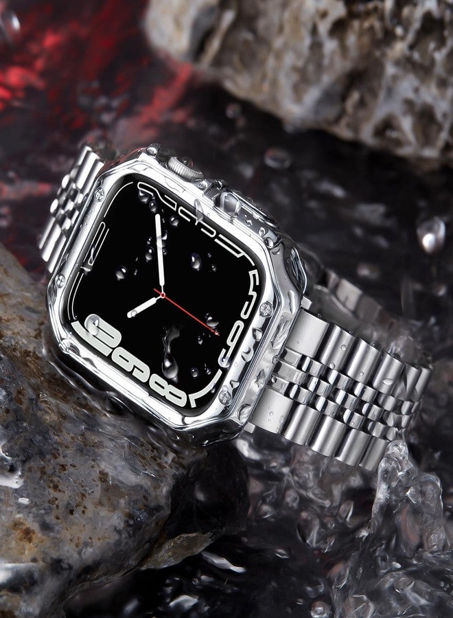 BINLUN Metal Band Compatible with Apple Watch 46mm 45mm 44mm 42mm 41mm 40mm 38mm 49mm Stainless Steel Bands with TPU Case Fit for iWatch Series 11/10/9/8/7/SE2/SE/6 /5/4 3/2/1/SE3/Ultra - Image 4