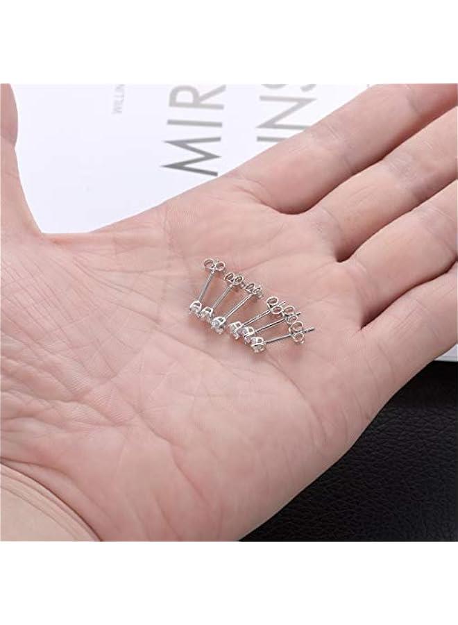 Arabest Sterling Silver Stud Earrings for Women Men- 3 Pairs 3mm Tiny Ball Stud Earrings Round CZ Earrings Pearl Earrings Set Cartilage Small Tragus Earrings - Image 5