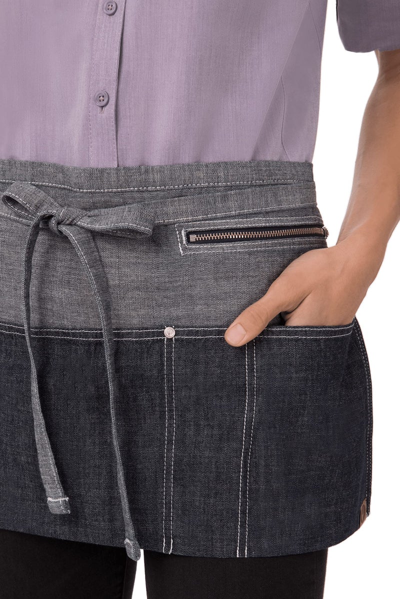 Chef Works Unisex Manhattan Waitress Apron, Indigo Blue, One Size - Image 4