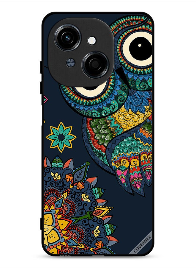 Covernex Tecno Spark Go 1 4G Protective Case Cover Floral Owl - Image 1