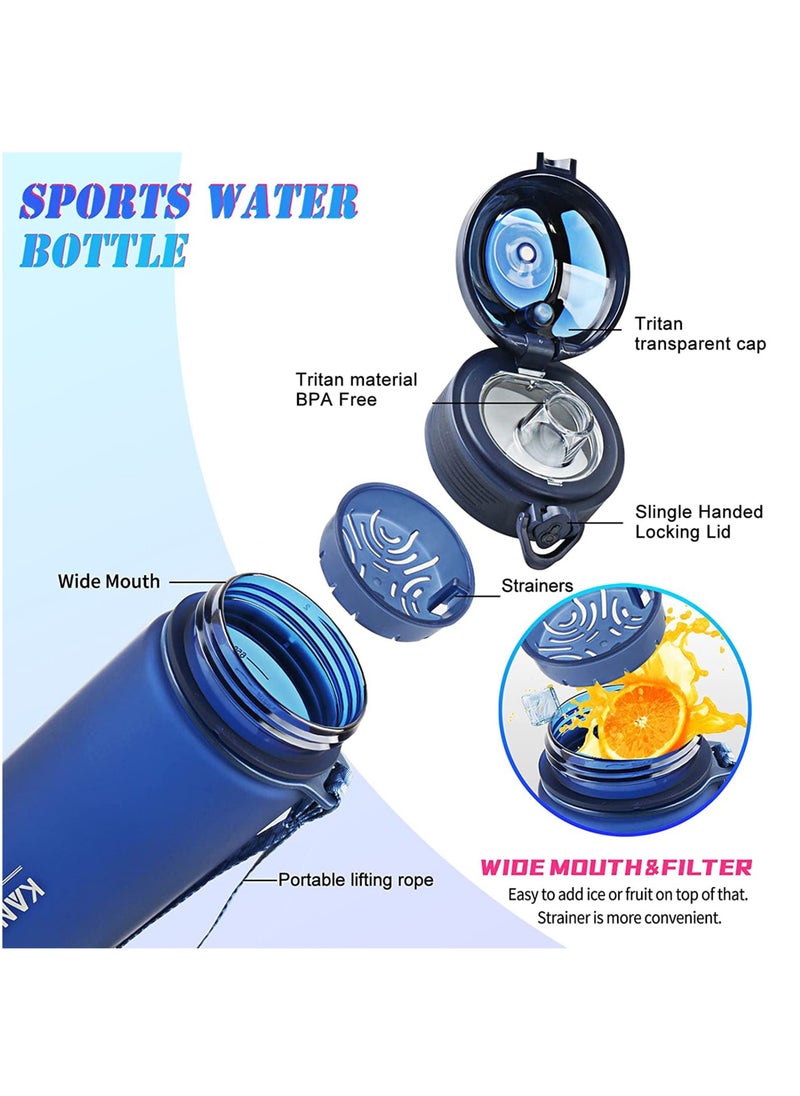 KANGZYUAN - Sports Water Bottle 650ML Protein Shaker Outdoor Travel Drink Bottle Kids Student to Camping Office School Gym BPA Free 0.65L - Image 1