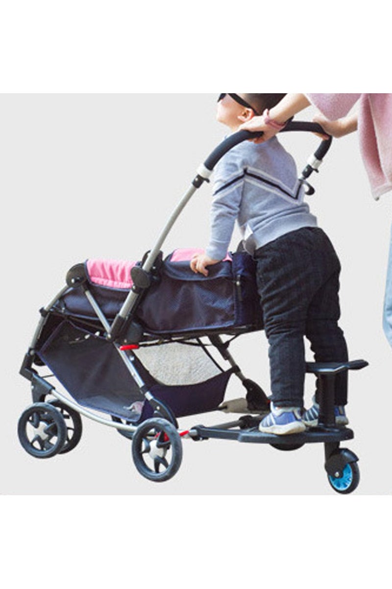 يونيكبيبي لوح عربة أطفال من يونيكبيبي مع مقعد، لوح ركوب عالمي لعربات الأطفال وعربات الدفع، قابل للطي، عجلات ممتصة للصدمات، مقعد قابل للفصل، متوافق مع معظم العربات - Image 1