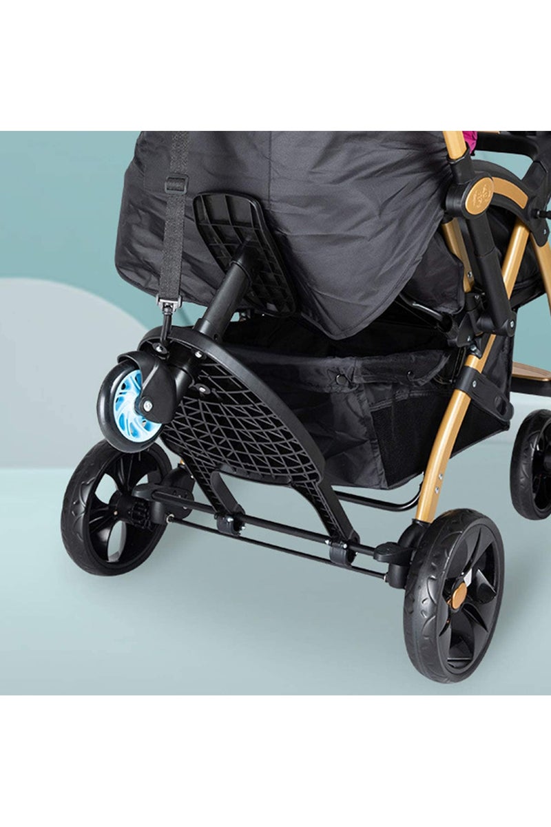 يونيكبيبي لوح عربة أطفال من يونيكبيبي مع مقعد، لوح ركوب عالمي لعربات الأطفال وعربات الدفع، قابل للطي، عجلات ممتصة للصدمات، مقعد قابل للفصل، متوافق مع معظم العربات - Image 2