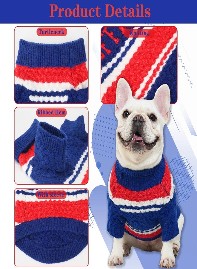 ZOARVEXD Buffalo Small Dog Sweater​ Football Theme Turtleneck Knit Dog Sweaters for Small Pets Warm Winter Cat Dog Clothes - Image 3