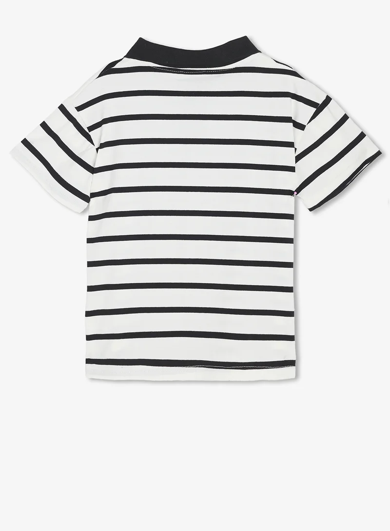 Pinata Cute Bear Stripe Cotton Polo Tshirt