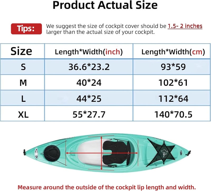 UCEDER Waterproof Kayak Cockpit Cover Seal Cockpit Cover Maximum Protection for Your Ocean Cockpit - Image 2