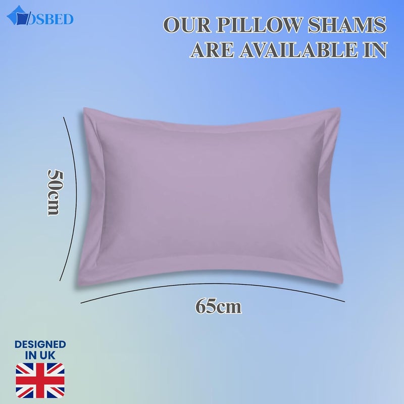 OSBED Cotton Pillow Covers Set of 2 - Breathable & Cooling Pillow Shams (Lavender, 50 x 65cm) - Image 2