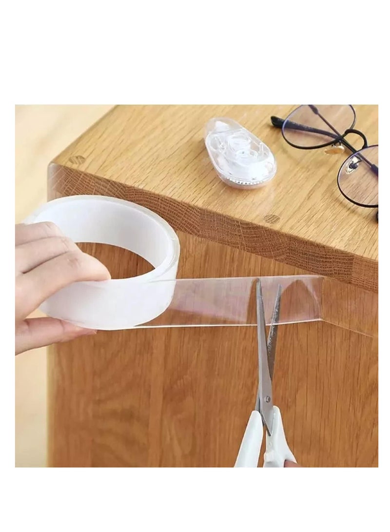 ECVV ECVV 5 Meter Magic Improvement Double Sided Tape Mounting Transparent Trace Less Acrylic REUse Washable Waterproof Adhesive Tape 5M - Image 3