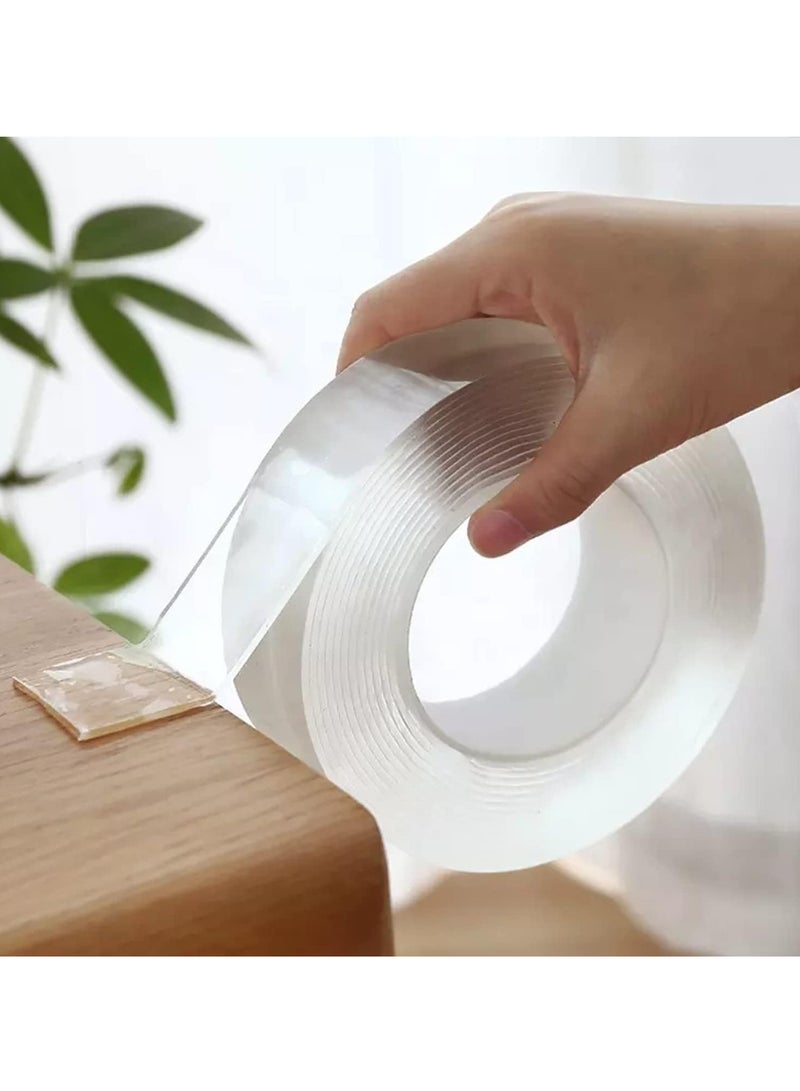 ECVV ECVV 5 Meter Magic Improvement Double Sided Tape Mounting Transparent Trace Less Acrylic REUse Washable Waterproof Adhesive Tape 5M - Image 2