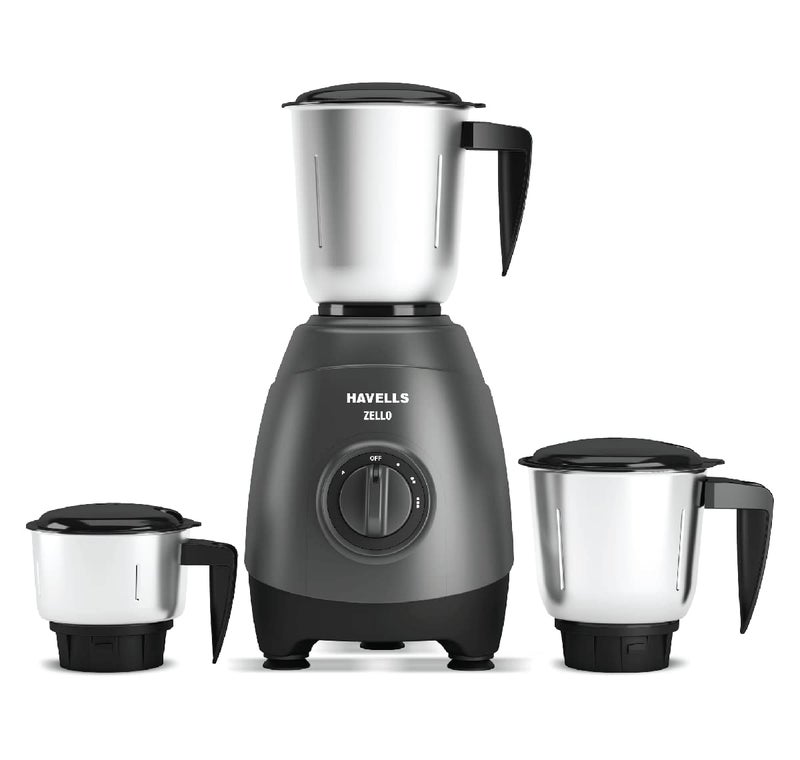 Havells Zello (3 Jar) Mixer Grinder (Grey),750 Watt - Image 1