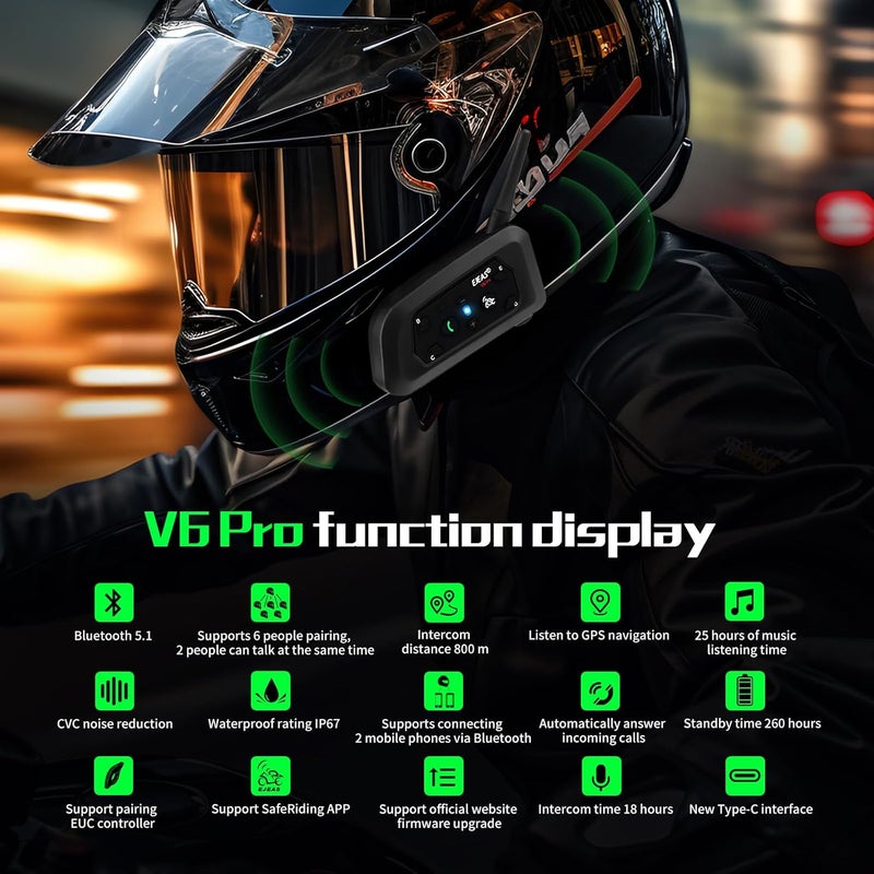 EJEAS نظام الاتصال البلوتوث للدراجات النارية EJEAS V6 Pro - Image 2