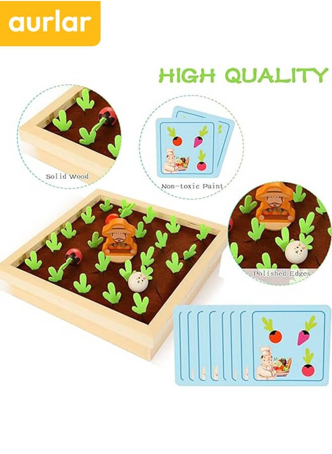 Aurlar Montessori Wooden Carrot Harvest Game - Memory and Matching Educational Toy for Toddlers 2-4, Interactive Board Game for Kids, Perfect Gift for Boys & Girls  - Image 3
