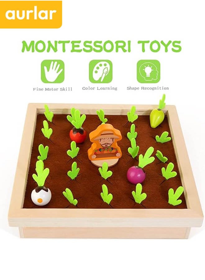 Aurlar Montessori Wooden Carrot Harvest Game - Memory and Matching Educational Toy for Toddlers 2-4, Interactive Board Game for Kids, Perfect Gift for Boys & Girls  - Image 2