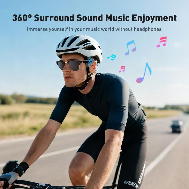 نظارات الذكاء الاصطناعي,نظارات بلوتوث للرجال والنساء,نظارات شمسية مستقطبة مع ترجمة الذكاء الاصطناعي,مكبر صوت بلوتوث,سماعات لاسلكية,حماية الأشعة فوق البنفسجية الرياضية / في الهواء الطلق,التحكم باللمس - Image 5