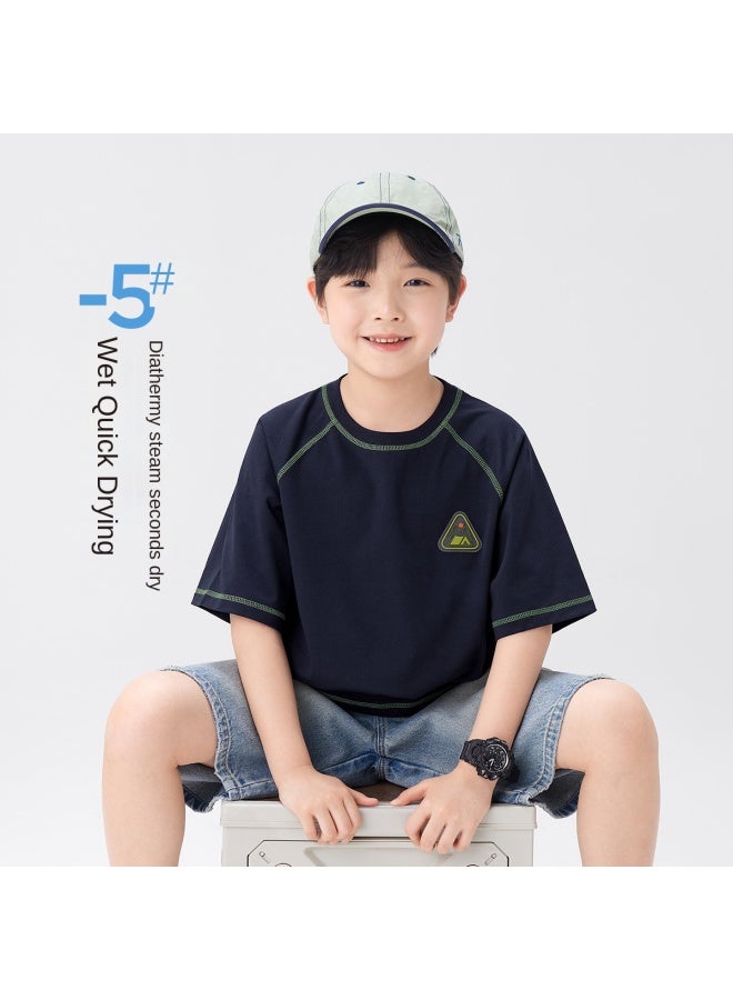 Zuoxi Kids Quick-dry Cool T-shirt - Boys' Short Sleeve Summer Training Top With Cooling Technology, Lightweight Athletic Shirt For Big Kids & Youth - Image 1