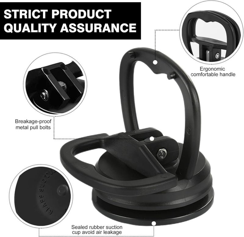 SWIUKPHE Suction Cup Dent Puller Handle Lifter-Universal Car Remover Kit for Repair, Tools,Glass,Tiles, Mirror, Granite Lifting and Objects Moving, Black 2 Pcs - Image 3