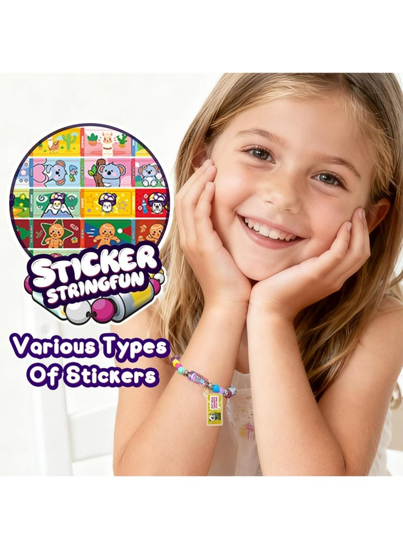 Eda Wearable & Shareable Sticker Bracelet, Creative Sticky Rolls Bracelet Making Kit for Kids–160 Reusable Stickers,DIY Surprise Sticker Roll Craft for Girls&Boys ,Ideal Classroom&Party Gift Activity - Image 4