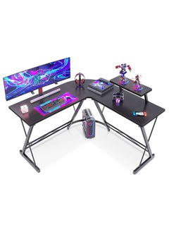 AGD L-Shaped Desk Computer Corner Table 51 inch Home Gaming Desk Office Writing Workstation with Large Monitor Stand Space-Saving Easy to Assemble  - Image 1