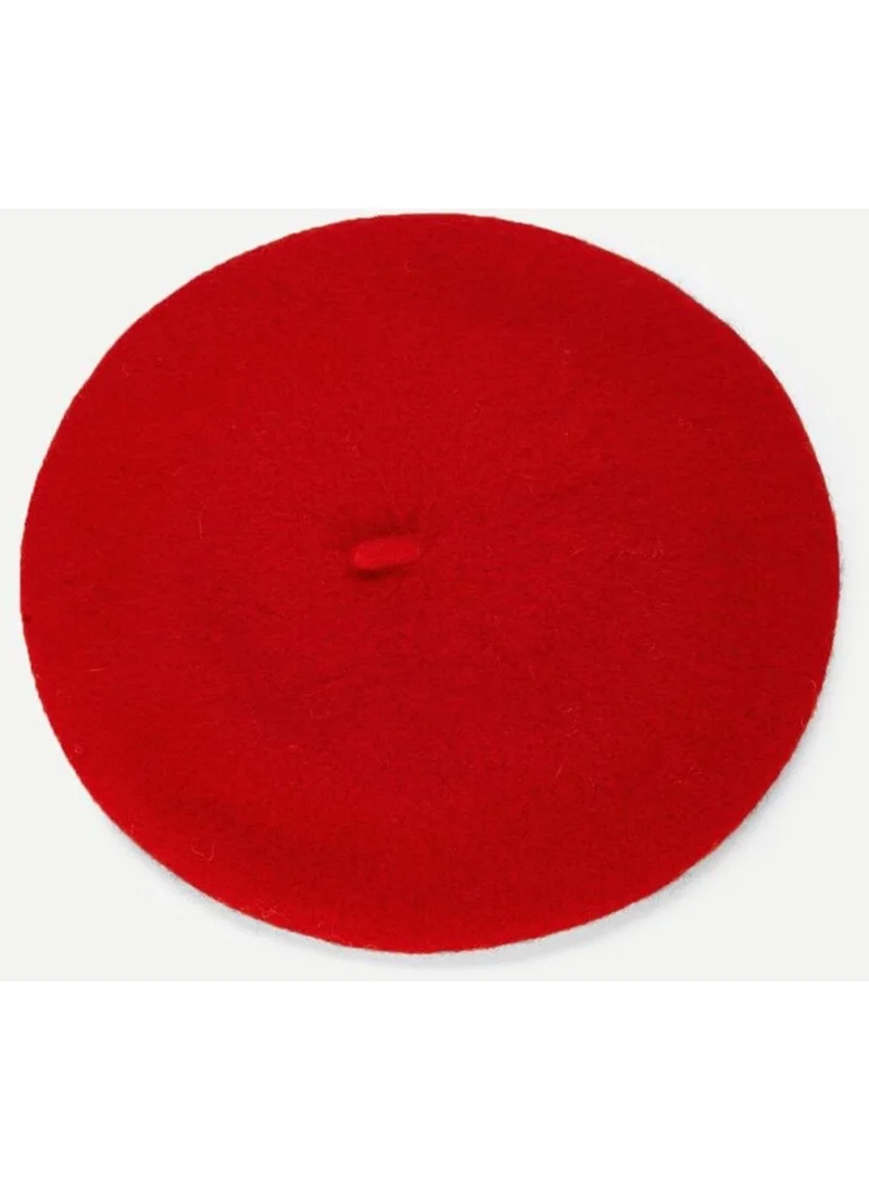 باهلس Red French Painter Felt Beret Hat