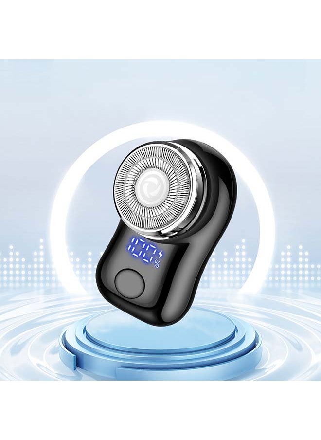 Generic Small  Rechargeable  Mini Electric Shaver Efficient Shaving Dual Ring Blade Net Intelligent Digital Display, Detachable Blade Head, Easy Cleaning Type-C High-speed Charging Worry Free Boarding  - Image 1