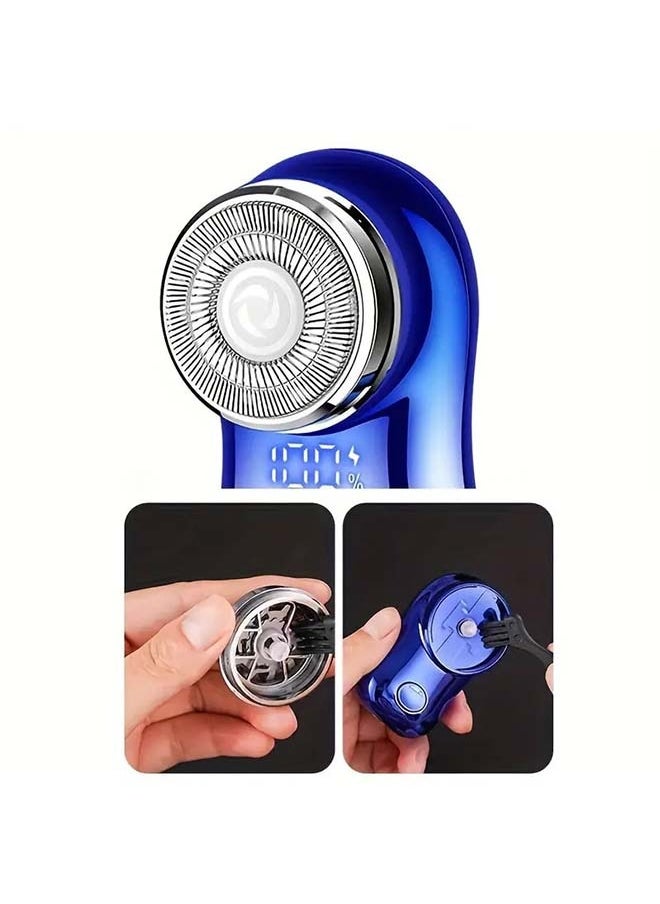 Generic - Small  Rechargeable  Mini Electric Shaver Efficient Shaving Dual Ring Blade Net Intelligent Digital Display, Detachable Blade Head, Easy Cleaning Type-C High-speed Charging Worry Free Boarding - Image 1